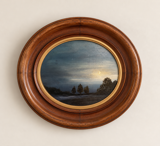 Even Anxious Pups Need the Moon: Framed Print